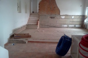 Ανακαίνιση Σαλόνι από πλακάκια, με εφαρμογή απευθείας Concrete Collection